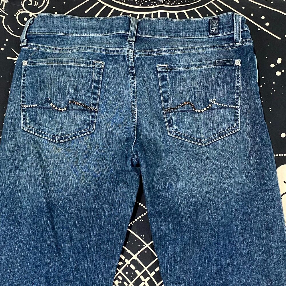7 For All Mankind Jeans Women's 29x33 Blue Cotton Denim Bootcut Faded Western